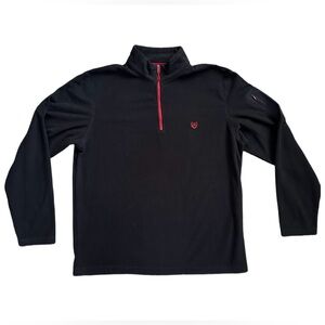 Chaps Sport Fleece Jacket Men's Large Black Long Sleeve Quarter Zip Size XL
